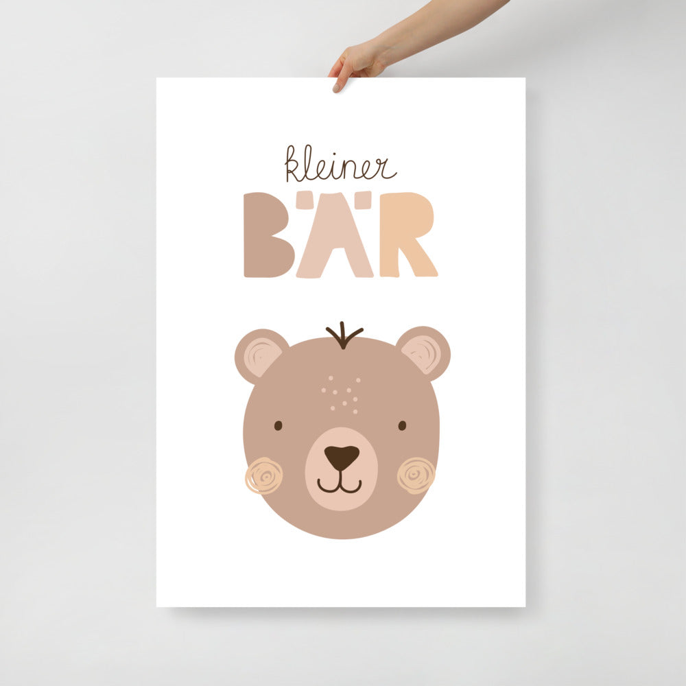 Poster kleiner Bär in beige und braun fürs Kinderzimmer