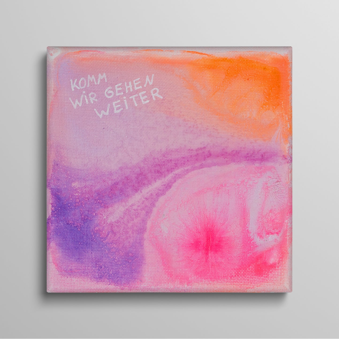 Komm wir gehen weiter - Original Acrylbild auf Keilrahmen 15x15 cm Unikat