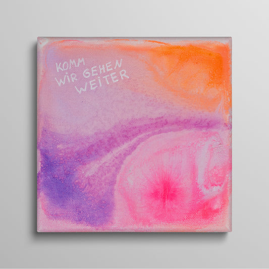 Komm wir gehen weiter - Original Acrylbild auf Keilrahmen 15x15 cm Unikat