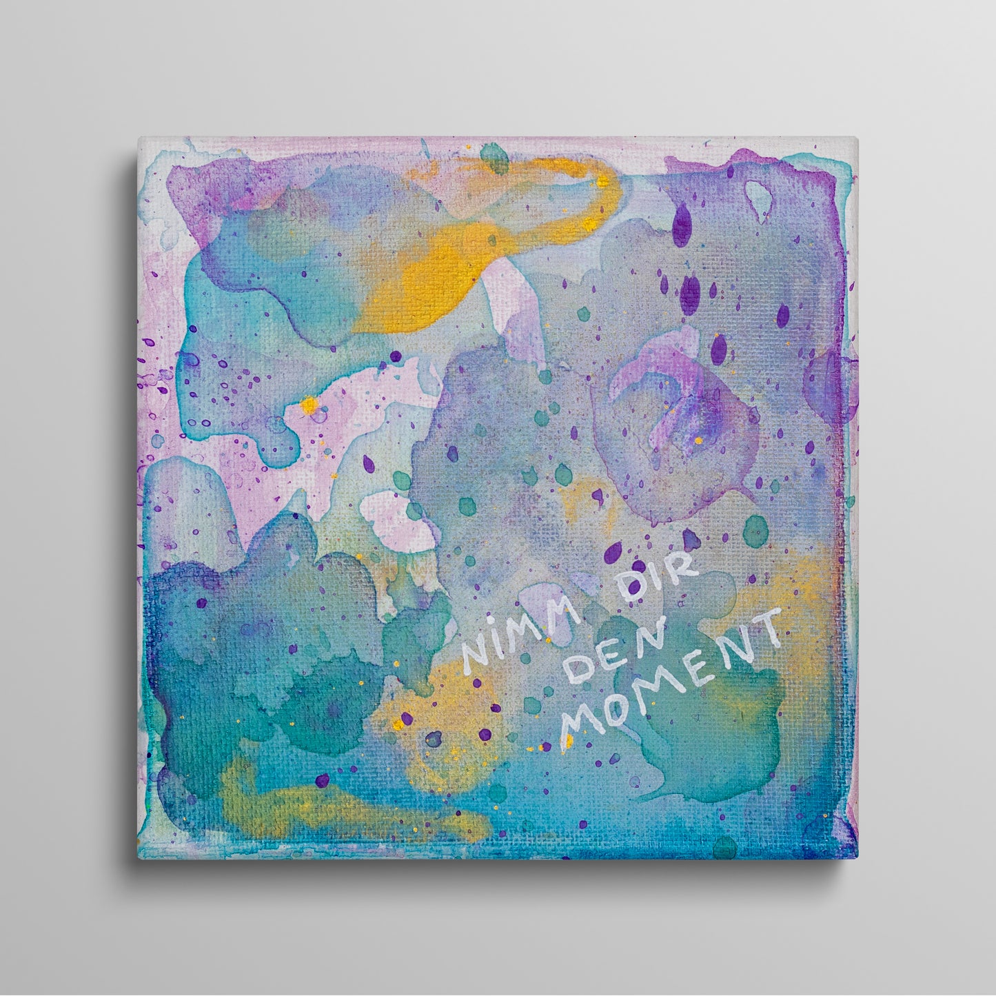 Nimm dir den Moment - Original Acrylbild auf Keilrahmen 15x15 cm Unikat