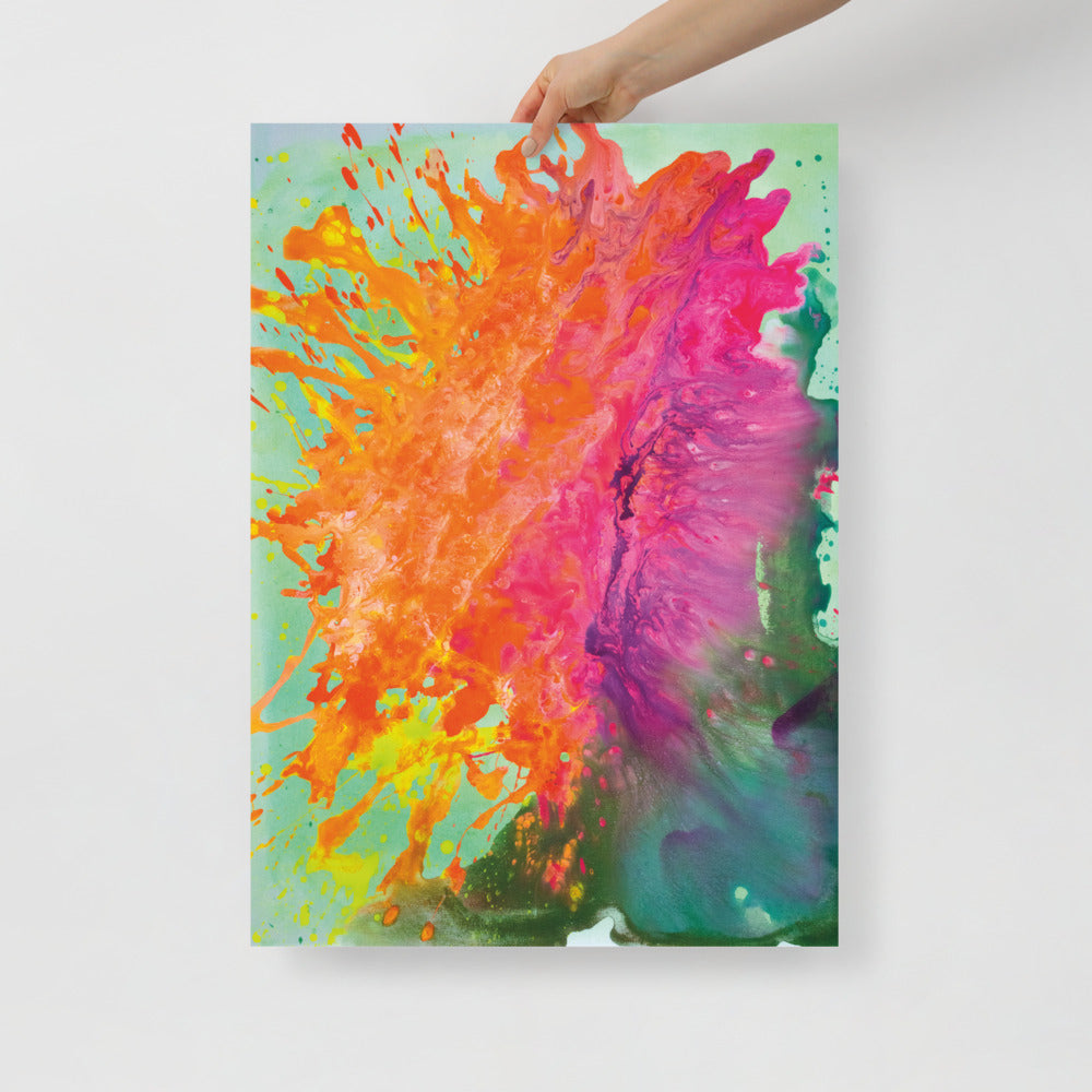Poster Kaktusblüte - Poster vom Original Acrylbild als Kunstdruck limitiert