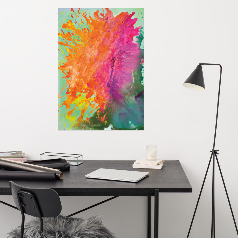 Poster Kaktusblüte - Poster vom Original Acrylbild als Kunstdruck limitiert