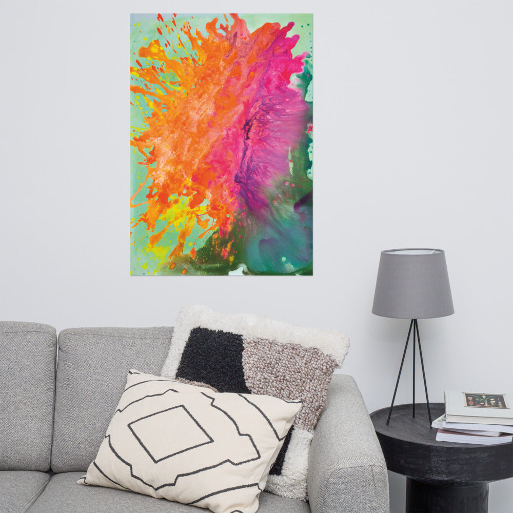 Poster Kaktusblüte - Poster vom Original Acrylbild als Kunstdruck limitiert