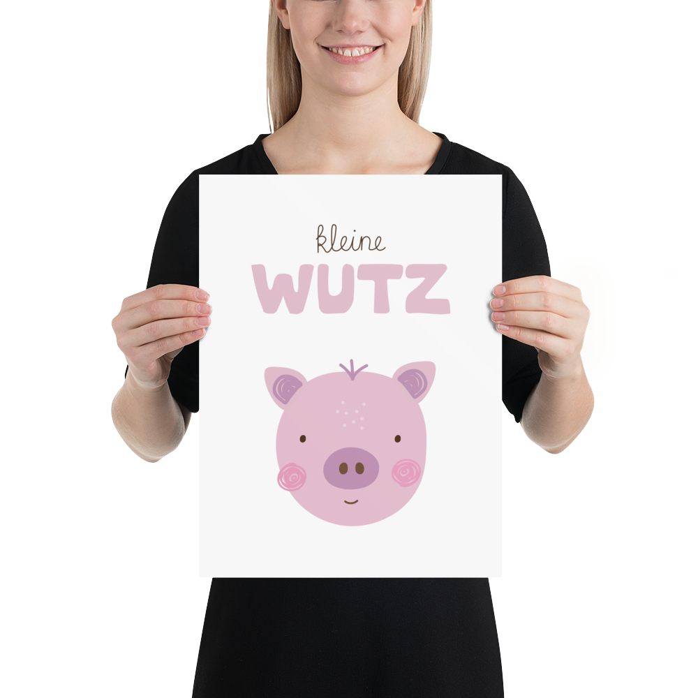 Poster kleine Wutz in rosa fürs Kinderzimmer