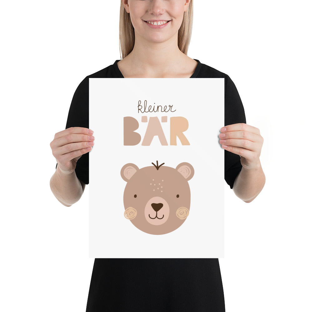 Poster kleiner Bär in beige und braun fürs Kinderzimmer